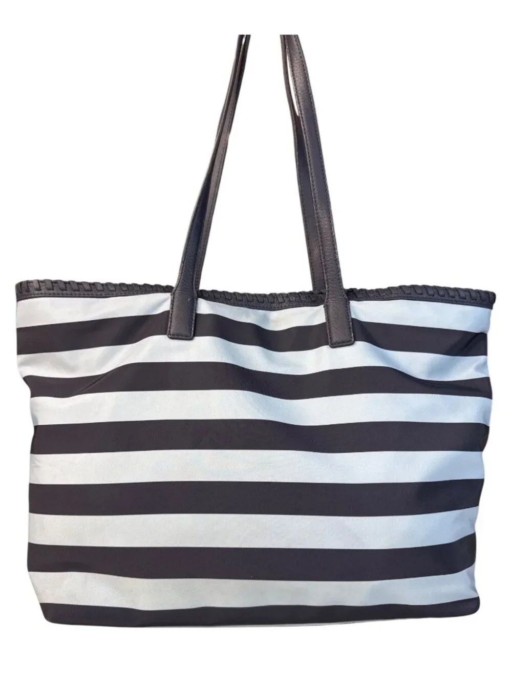 Tory Burch Striped Tote Bag Navy & White 16